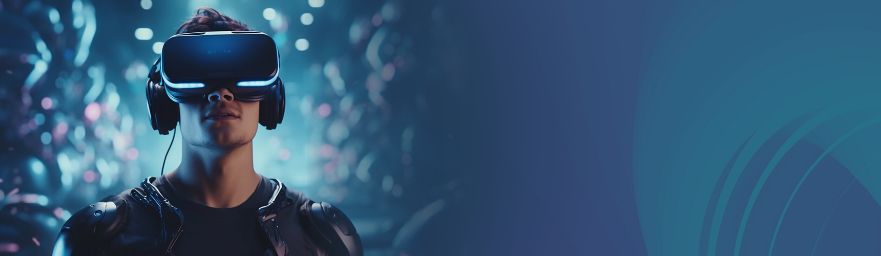  AI-Powered Entertainment and Data Intelligence Solutions man with VR headset