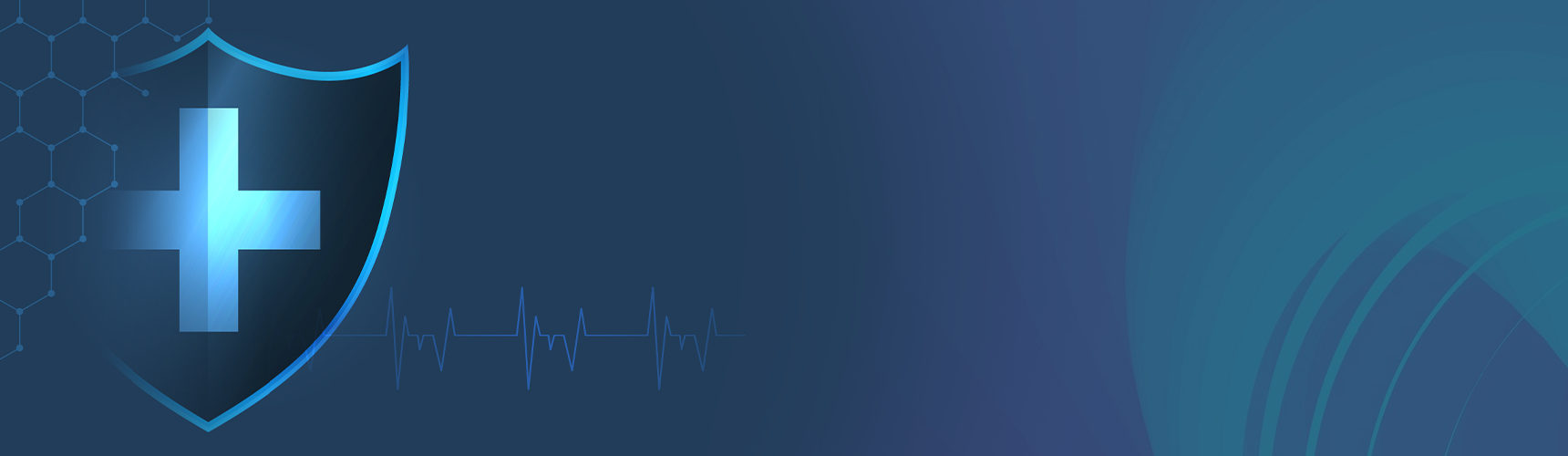  Secure Digital Health Solutions neon cross inside a shield